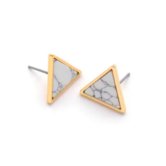 Mini Marbled Triangle Studs - Picture 2 of 3